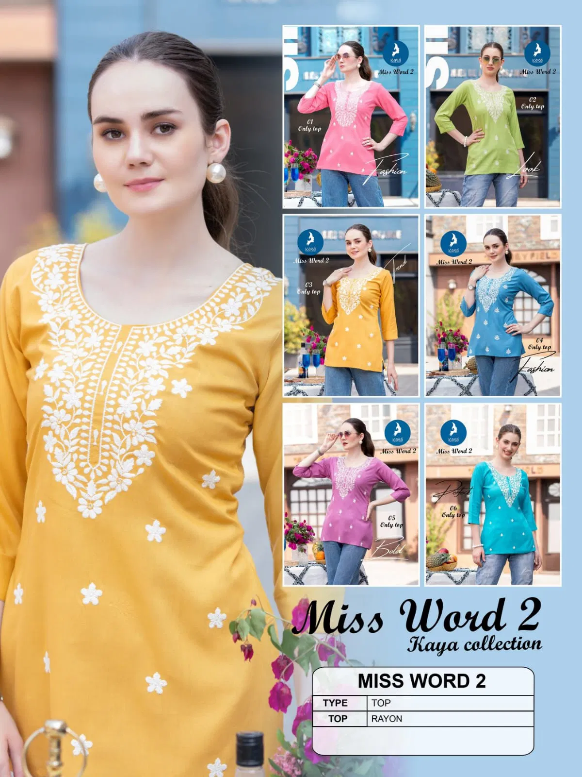 Miss Word 2 By Kaya Rayon Wholesale Ladies Top Suppliers In Mumbai